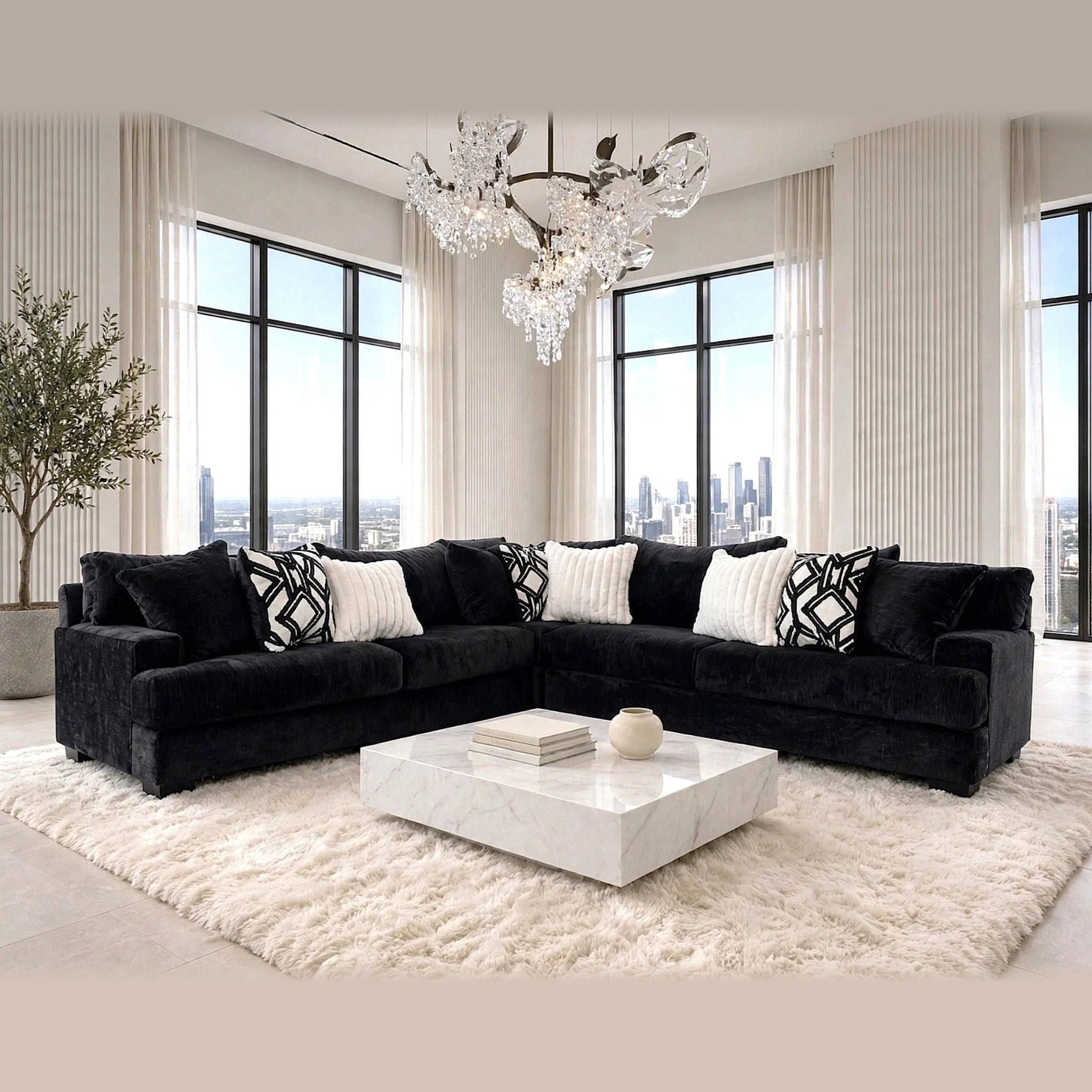 9650 Sectional – Black